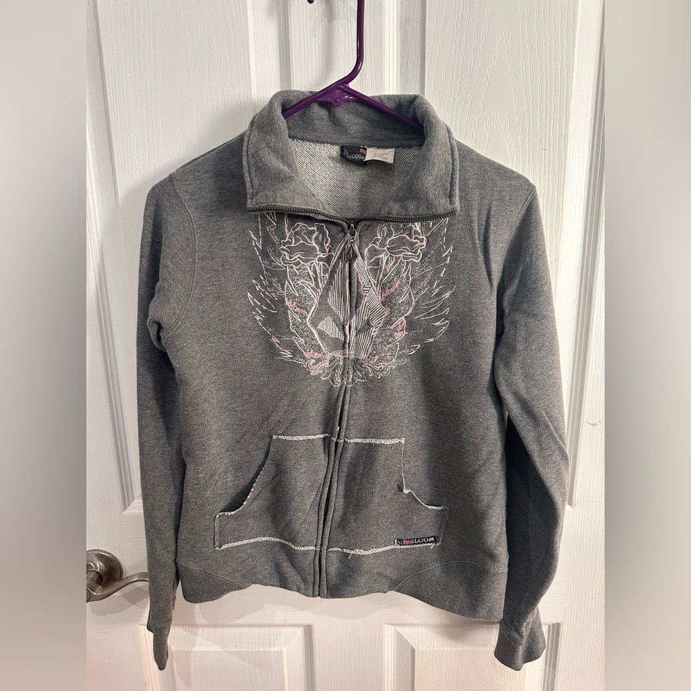 Volcom Gray Zip-Up Hoodie